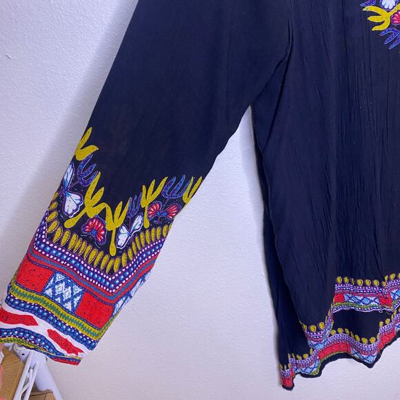 Emma G Black Aztec Print Tunic Medium - Picture 4 of 10